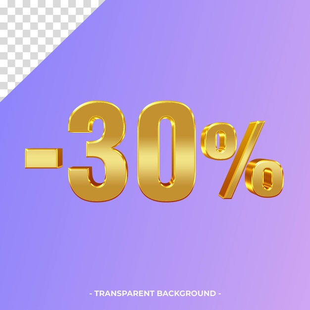 30 percent offer in 3d rendering isolated