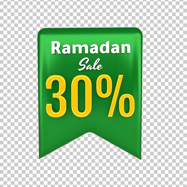 30 procent icoon 3d ramadan korting teken