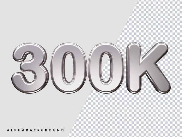 300k follower text effect vector illustration