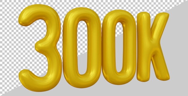 Дизайн 300 тысяч подписчиков в 3D-рендеринге