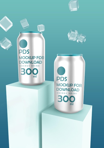 300ml soda cans mockup