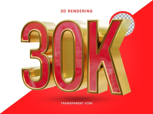 30K links gedraaid 3D transparant gerenderd pictogram