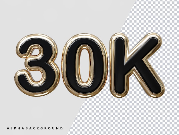 30k текстовый эффект 3d рендеринг элемента иллюстрации