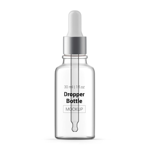 PSD flacone contagocce in vetro trasparente da 30 ml da 1 oz