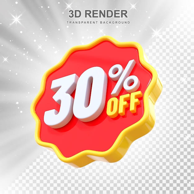 30percent promotion label 3d