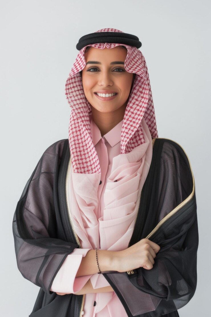 PSD 30s arab woman in white background