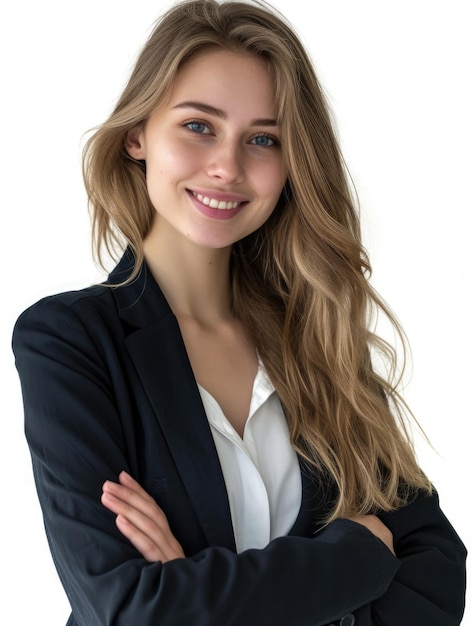 PSD 30s businesswoman in white background