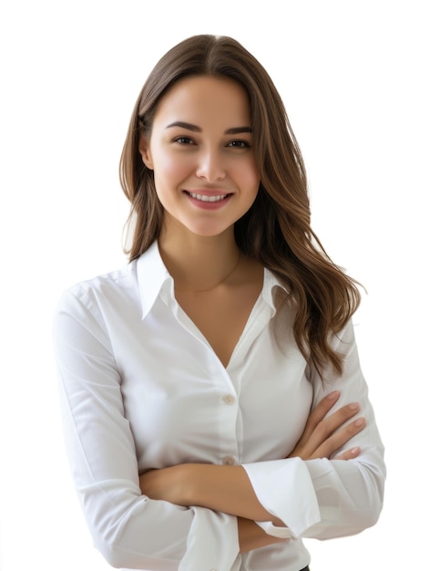 PSD 30s businesswoman in white background