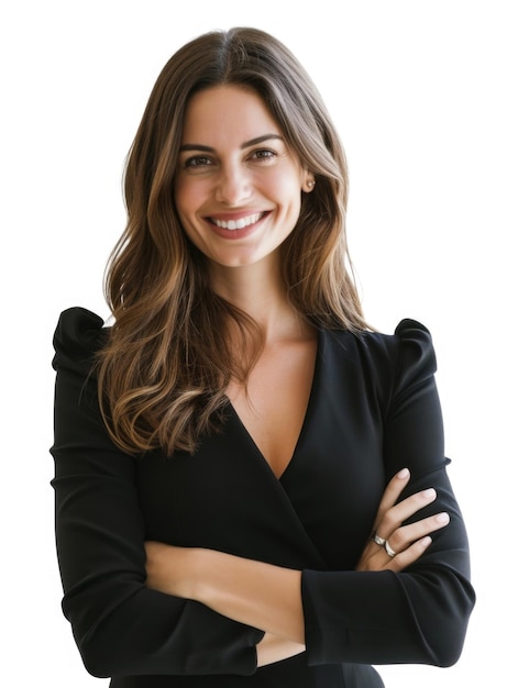 30s businesswoman in white background