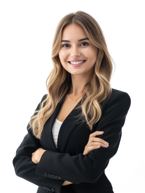 PSD 30s businesswoman in white background