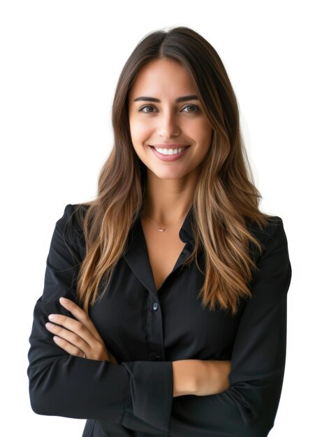 30s businesswoman in white background