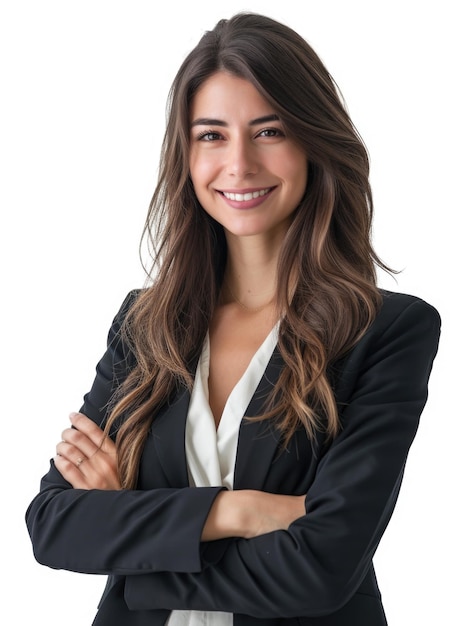 30s businesswoman in white background