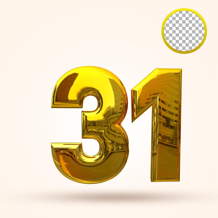 31 jaar jubileum 3d-sjabloon premium psd