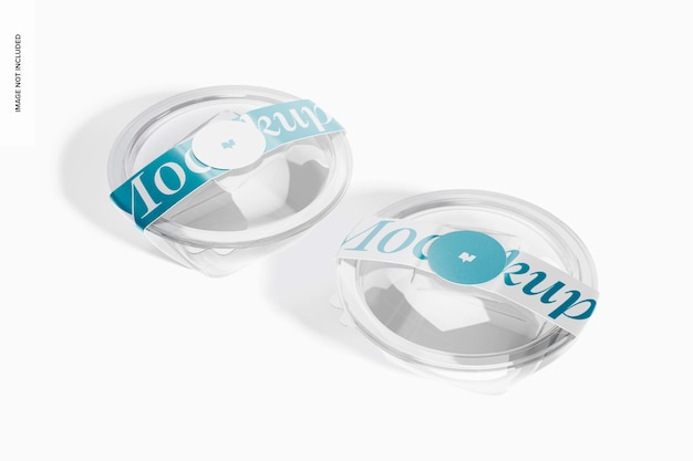 32 oz food containers mockup high angle view