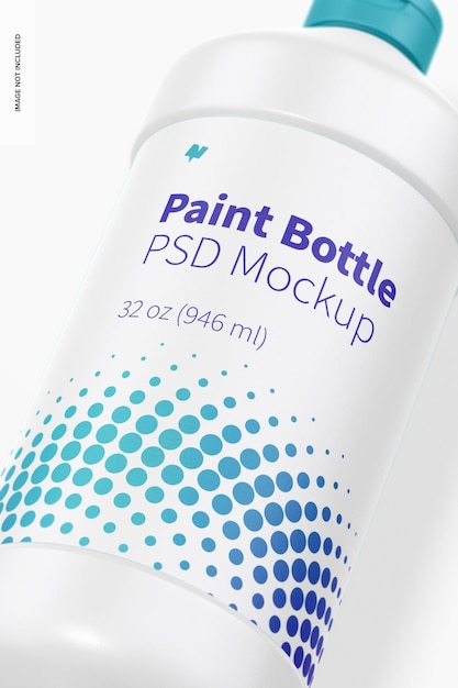 32 oz paint bottle mockup, close up