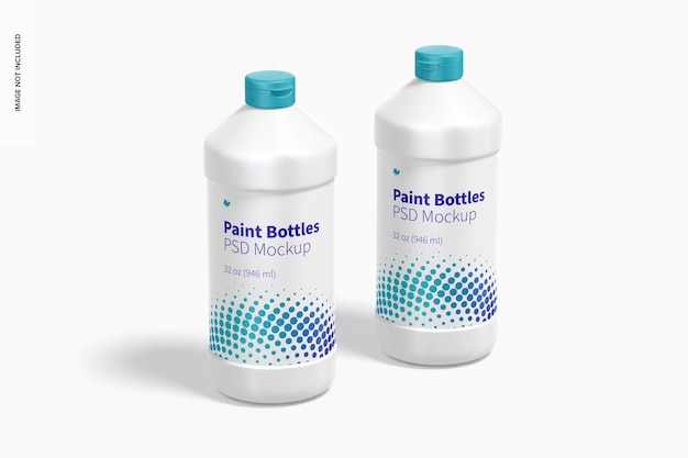 32 oz paint bottles mockup