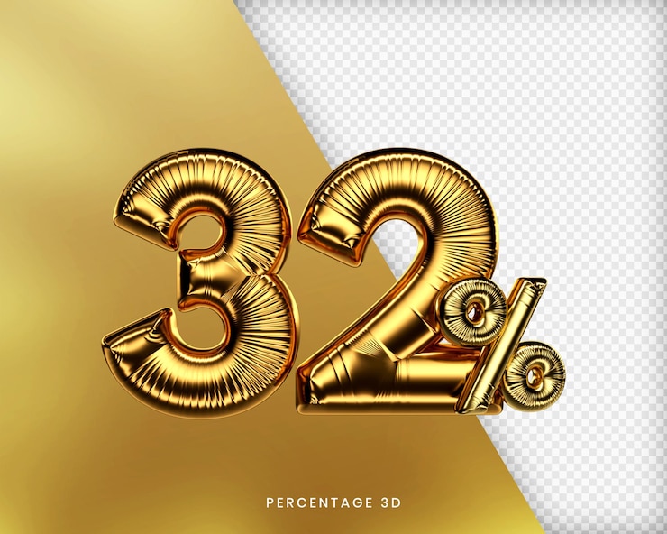 PSD 32% 金色 3d 優質遊戲版