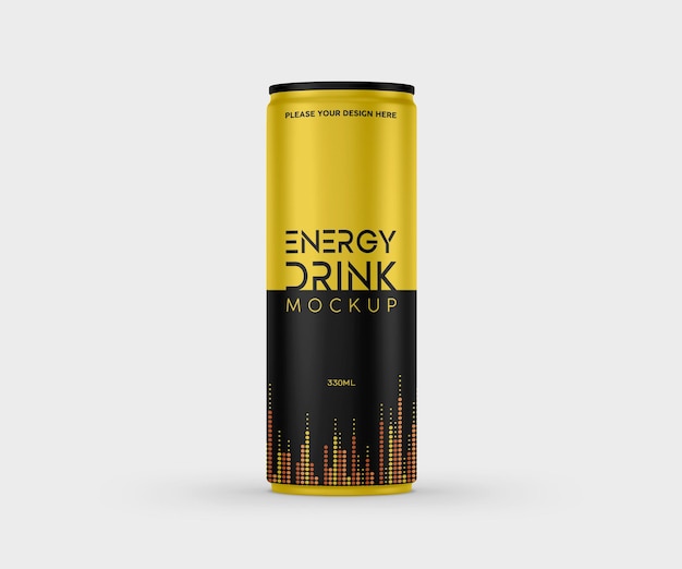 330 ml energiedrank kan mockup