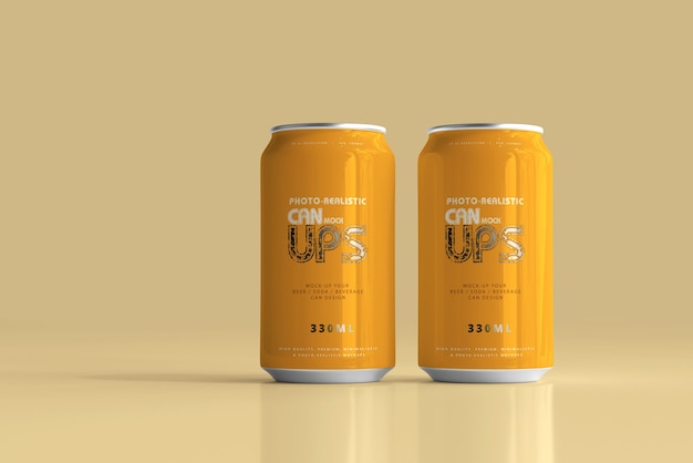 330ml aluminum can mockup isolated