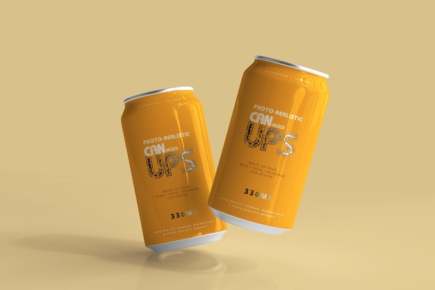 330ml aluminum can mockup isolated