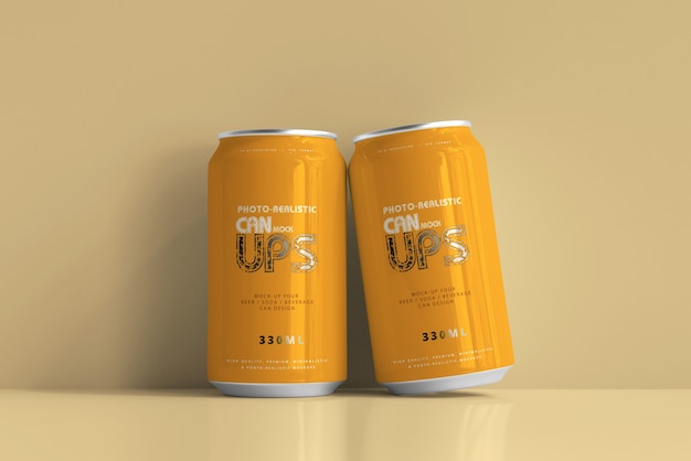 330ml aluminum can mockup isolated