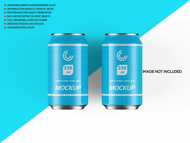 330ml energy drink soda beer can mockup n30