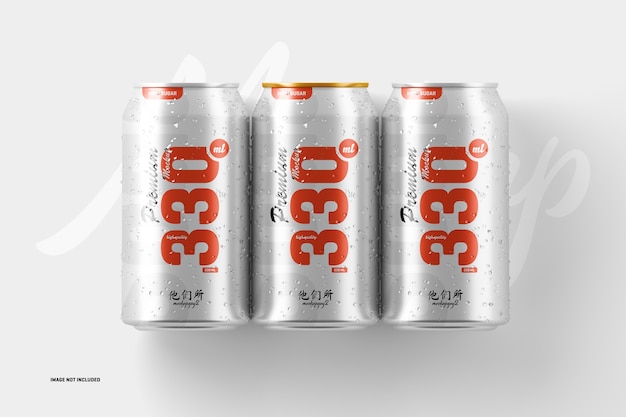 Mockup di lattine di soda da 330 ml