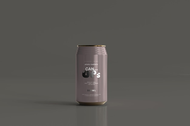 330ml standard soda can mockup