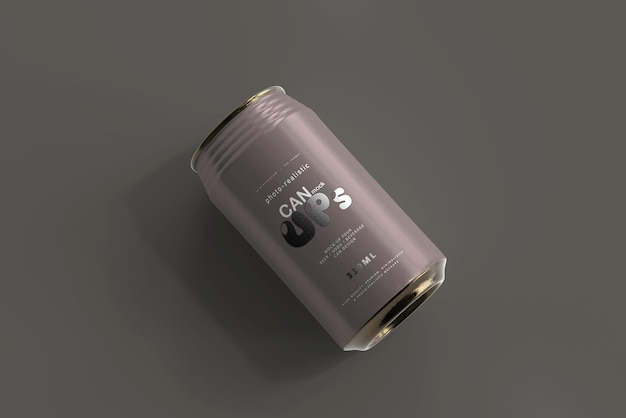 330ml Standard Soda Can Mockup