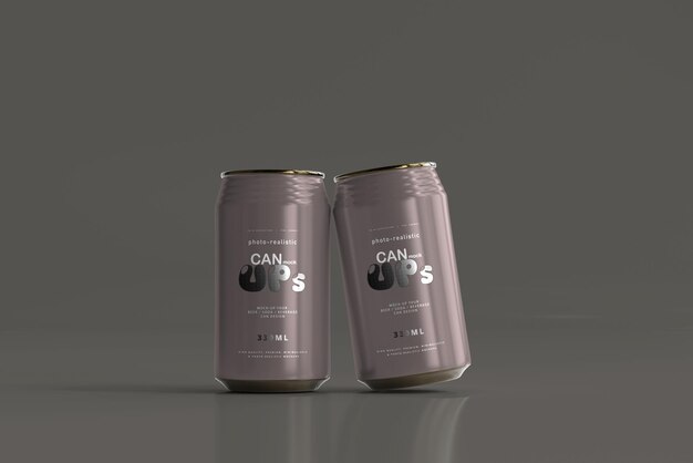 330ml standard soda can mockup