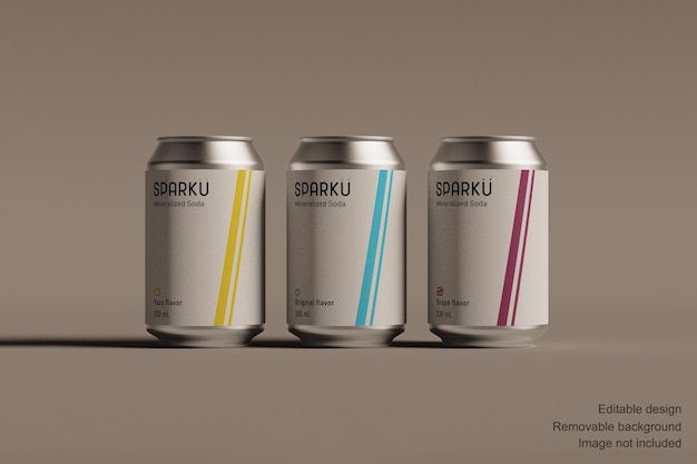 330mL12oz 3 zilveren blikjes met label FRONT
