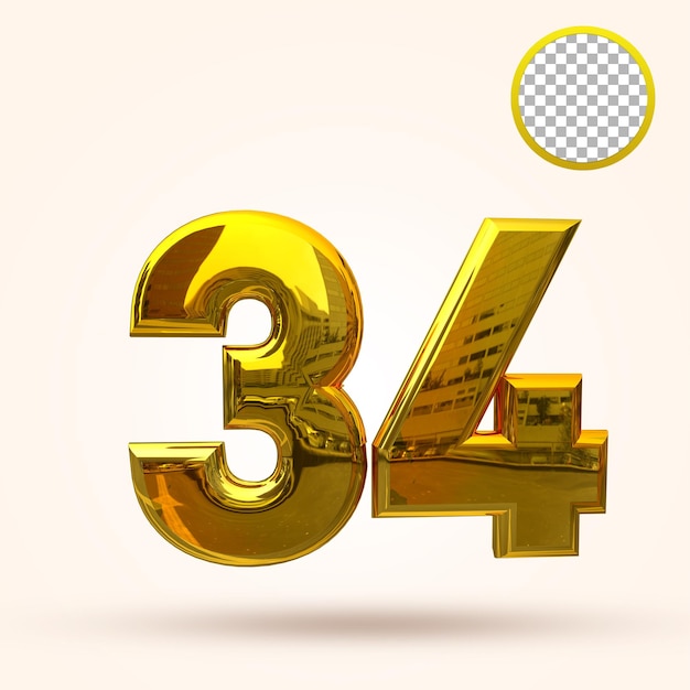 34 years anniversary 3d template premium psd