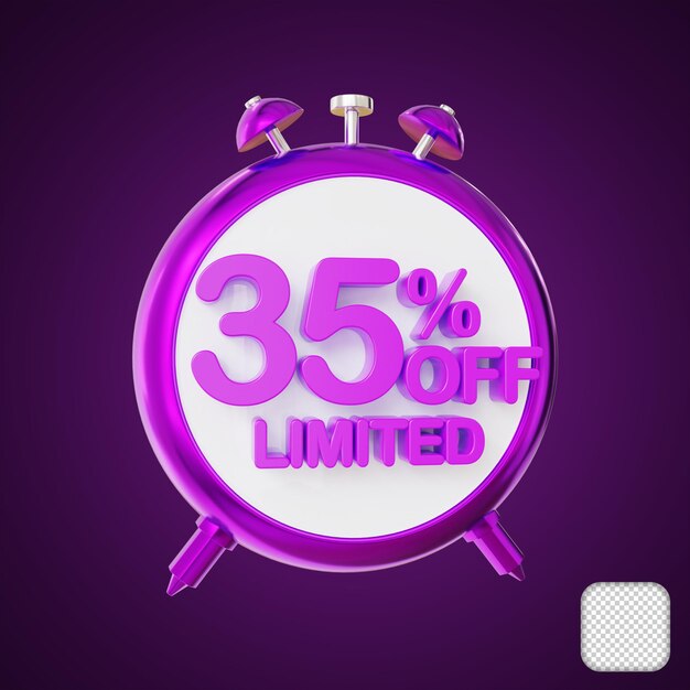 35 percent limited time offer 3d illustration