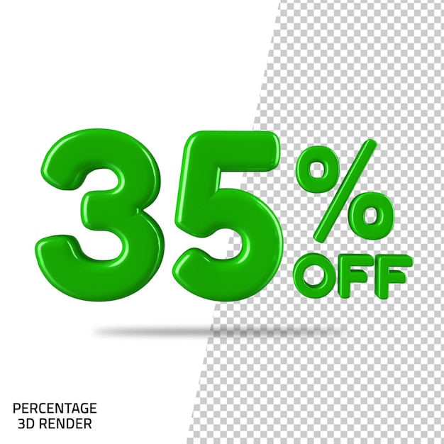 35 percent off sale discount offer 3d render