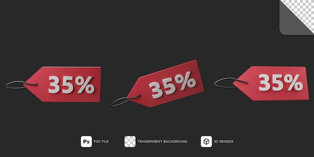 PSD 35パーセントの3dレンダリング
