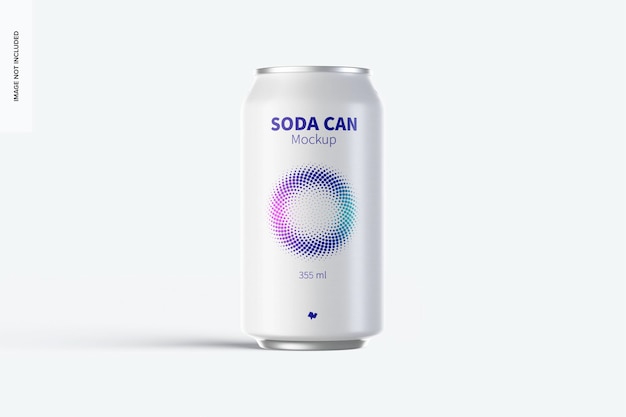 355 ml soda can mockup, front view