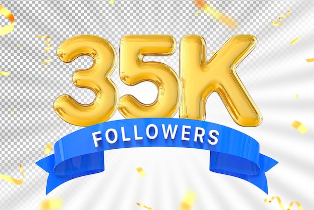 PSD 35k followers gold number