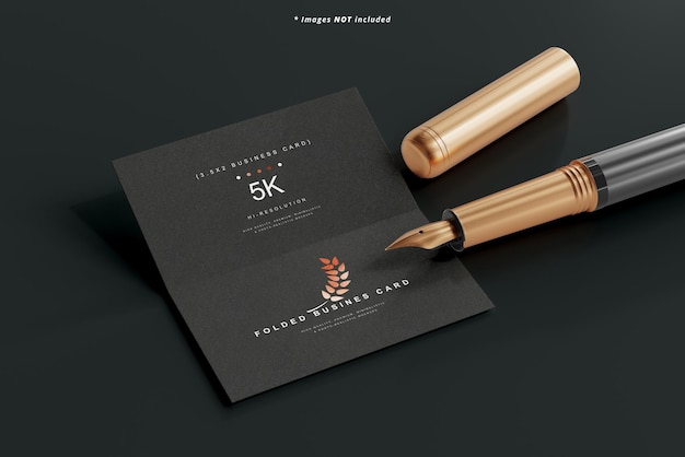 35x2 folded business card mockup