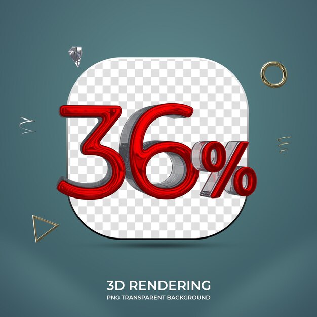 36 percent 3d number transparent background