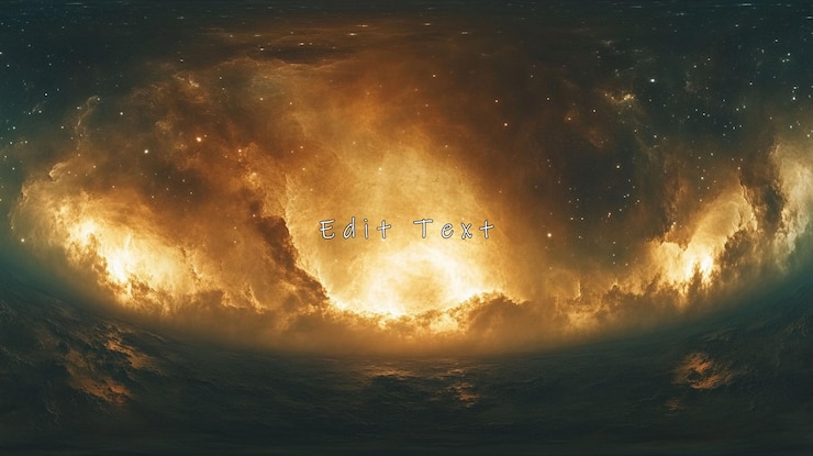 PSD 360 view of a fiery nebula in space