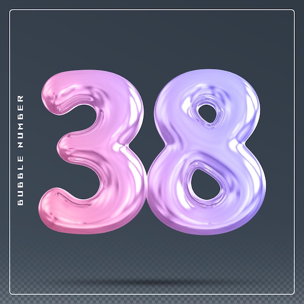 38 Gradient bąbelki liczbowej renderowanie 3D