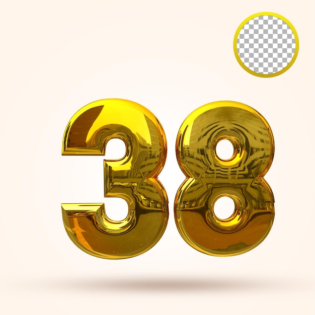 38 years anniversary 3d template premium psd