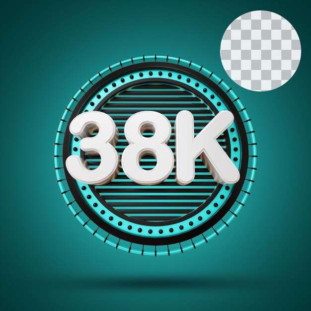 38k numerico con rendering 3d sul palco