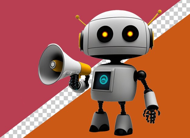 3b robot holding megaphone