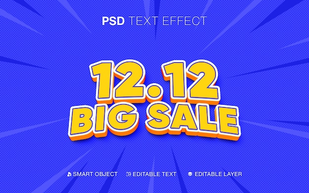 3D 1212 Большая продажа Текстовый эффект
