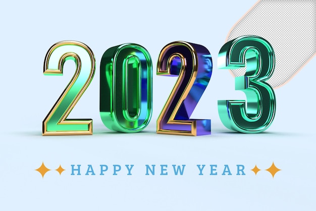 PSD 3d 2023 gold  new year