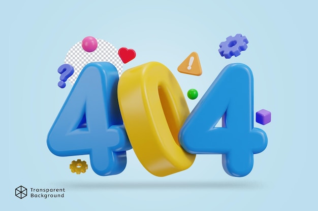 3d 404 not found icon illustration