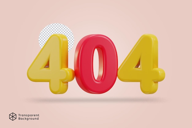 PSD 3d 404 not found icon vector illustration
