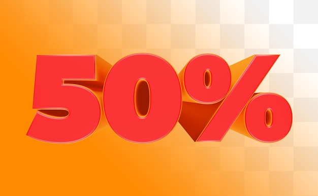 PSD 3d 50 percent label