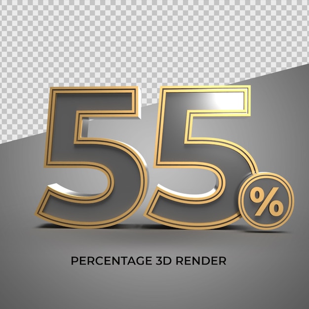 3d 55  percentage  number black gold